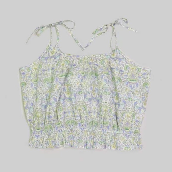 ✨ SALE✨ NWT J.Crew Ruffle Waist Tank Top - Liberty Lodden Fabric - Picture 4 of 8